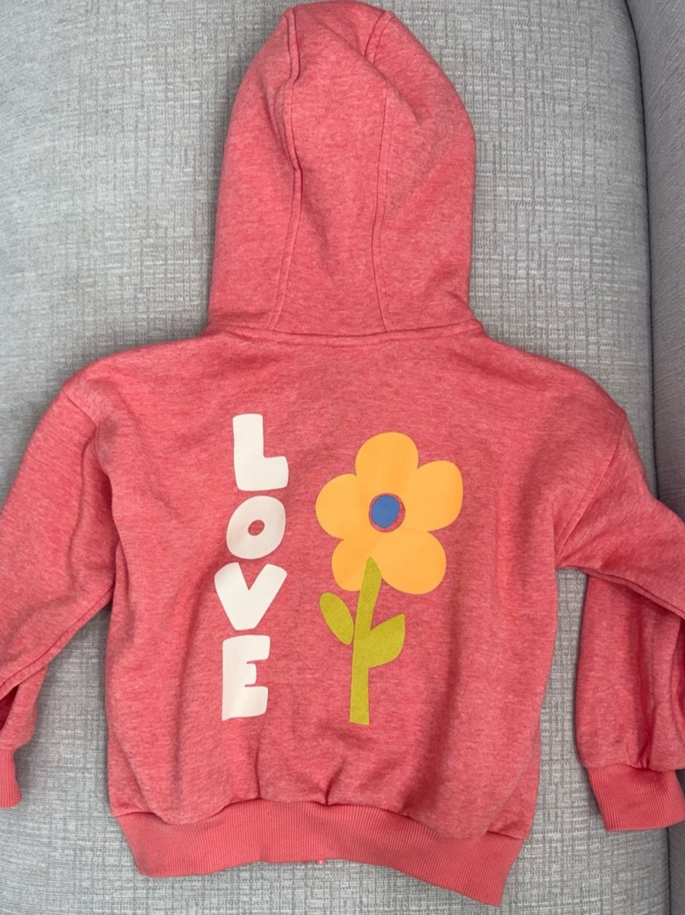 Cat & Jack Girls' Floral Hooded Zip-Up Sweatshirt jacket pink coral 5T